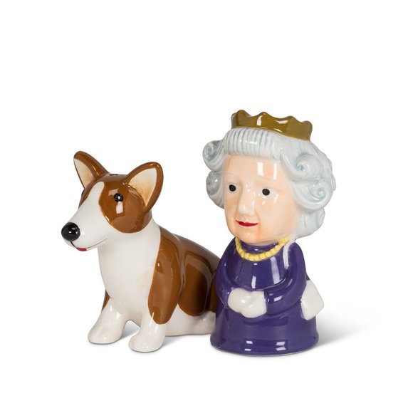 Abbott Collection Other - Queen & Corgi Ceramic Salt & Pepper Shakers